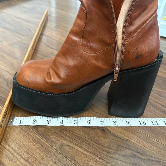 Women’s Kaltur Brown leather Platform Ankle Boots, S 39 - Picture 15 of 16